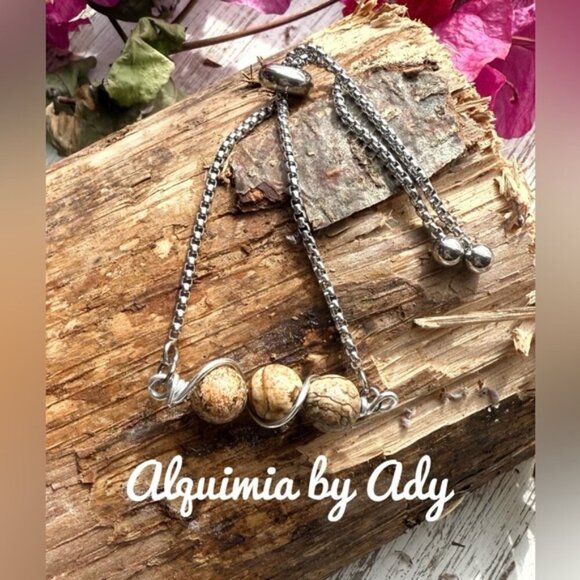 Alquimia Silver and Brown Beaded Bracelet - Picture 1 of 1
